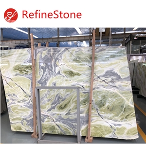 Ink Dan Green Jade Marble Slab