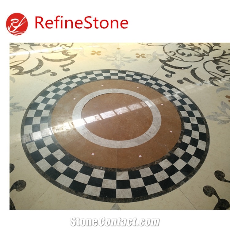 Unique Art Mixed Marble Water Jet With High Quality