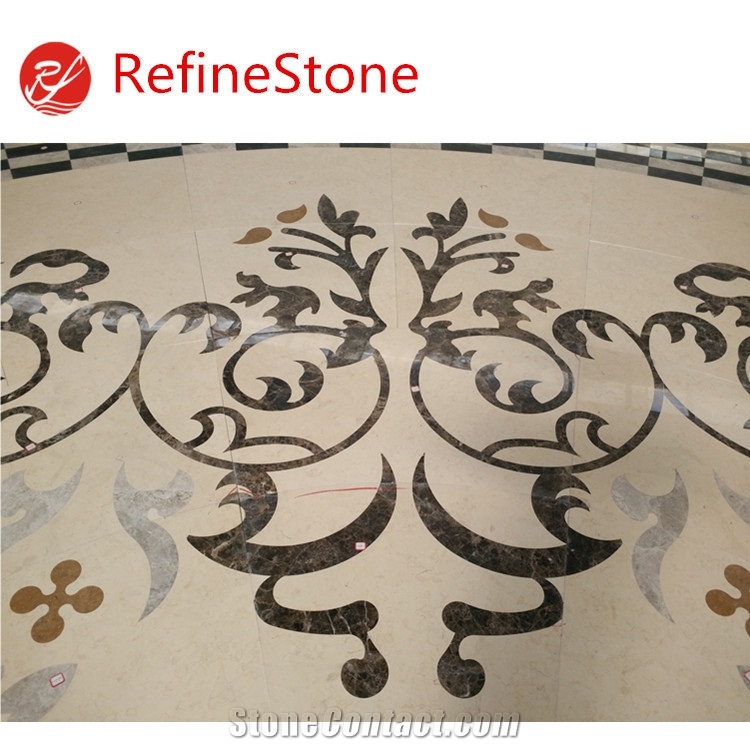 Unique Art Mixed Marble Water Jet With High Quality