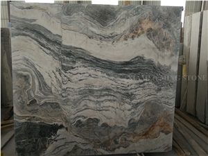 Totem Blue Marble Slab,Azul Fantasy Panel Cutting to Size Bookmatched Tiles