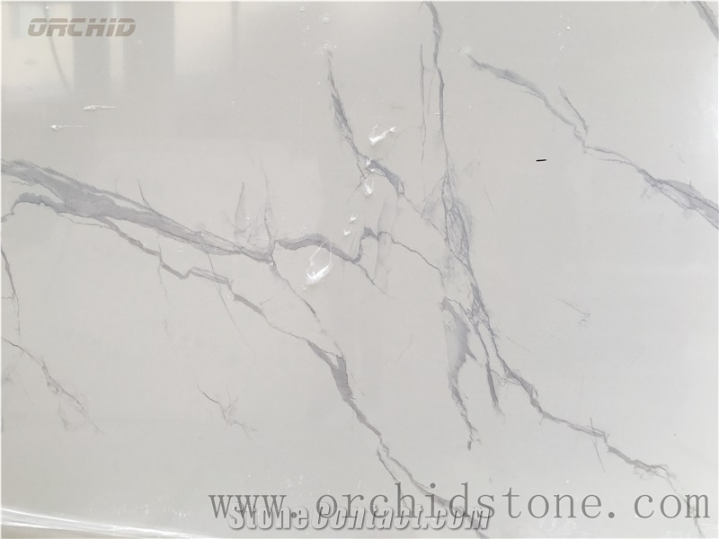 Calacatta Artificial Stone Slabs,Carrara Engineered Paving Tiles