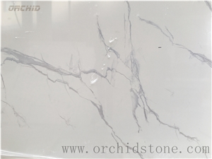 Calacatta Artificial Stone Slabs,Carrara Engineered Paving Tiles