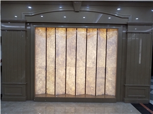 Crystal Snow White Onyx Backlit Wall Cladding Tiles,Jumbo Slabs Floor