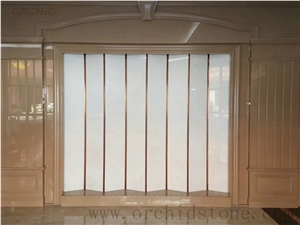 Snow White Onyx Jumbo Slabs,Translucent Wall Cladding Tiles