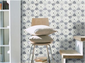 Beautiful Flower Pattern Marble Mosaics for Wall, Backsplash,Floor