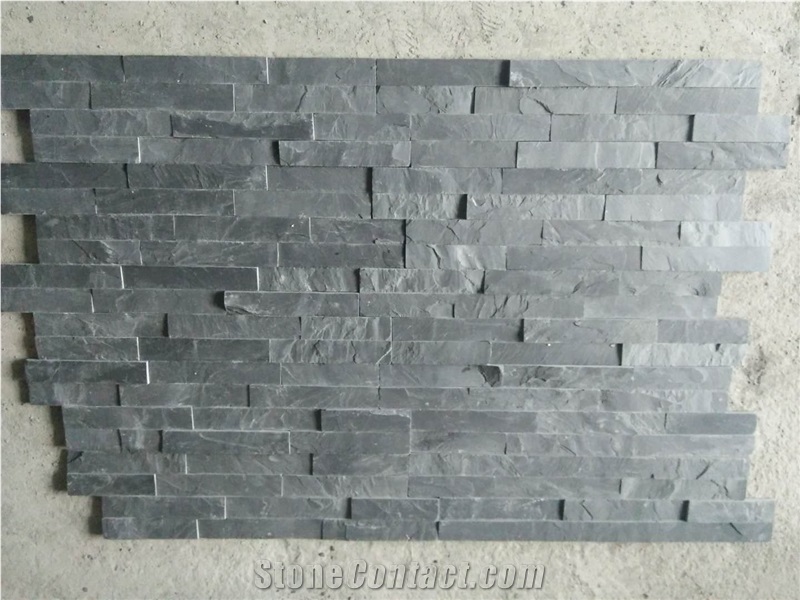 Cheap Chinese Natural Black Slate Cultured Stone,Ledge Stone,"Z" Shape