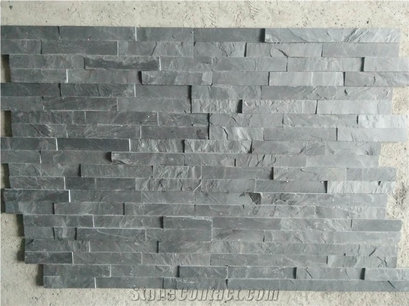 Cheap Chinese Natural Black Slate Cultured Stone,Ledge Stone,"Z" Shape