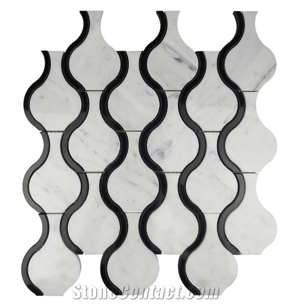 Classicial Style Marble Mosaic Tiles, Hot Sale Pattern,Carrara White