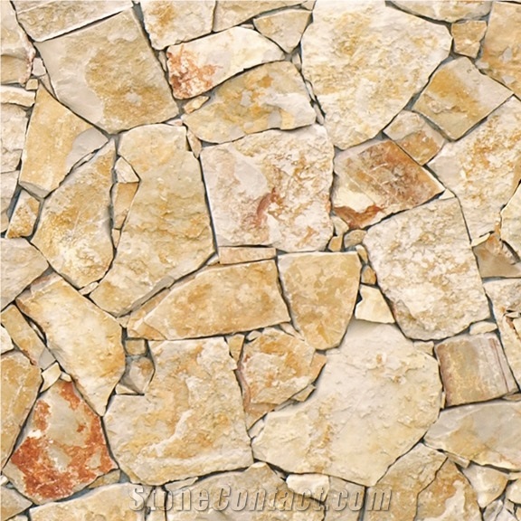 Yellow Decorative Mossy Stone, Yellow Gneiss Building, Walling
