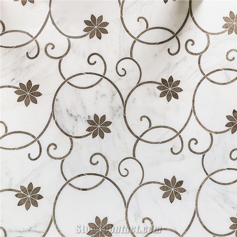 Carrara Base Mosaic Medallions for Floor
