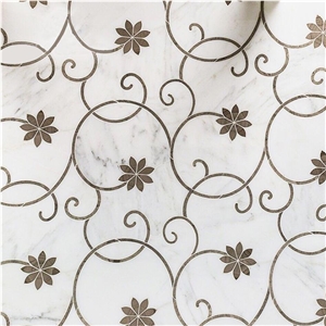 Carrara Base Mosaic Medallions for Floor