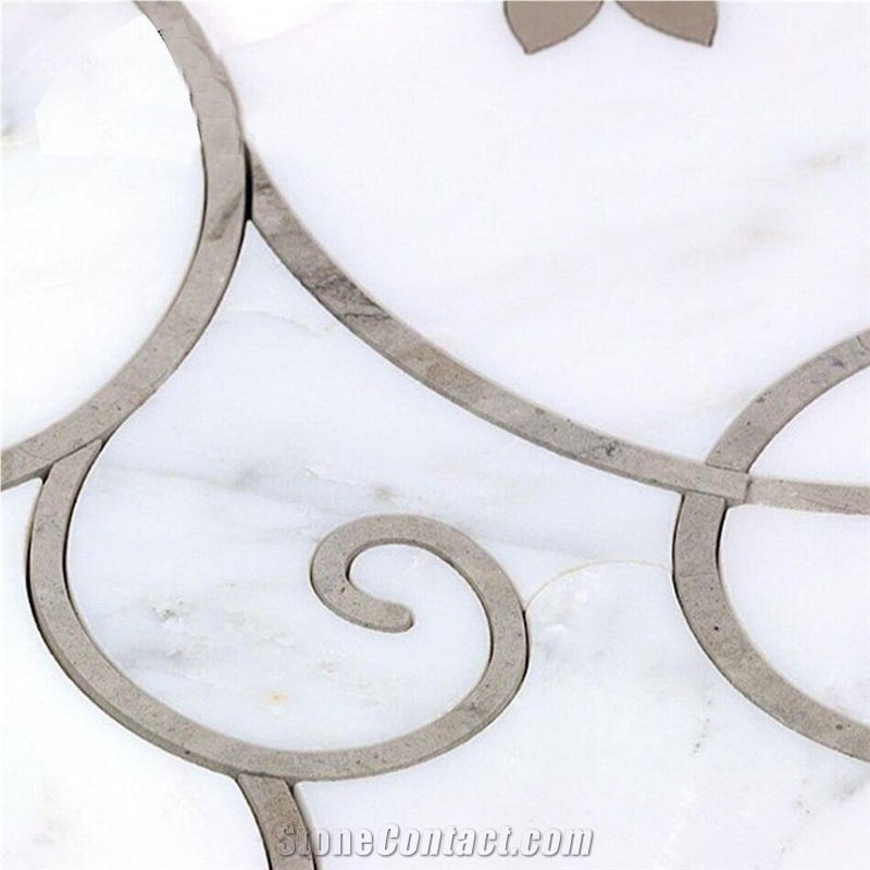 Carrara Base Mosaic Medallions for Floor