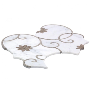 Marble White Carrara Waterjet Mosaic Pattern for Floor