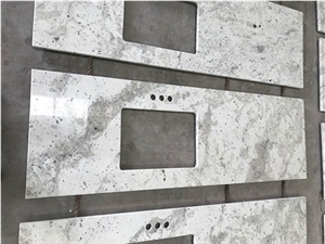 Andromeda White Granite Worktop,Dark Gray Veins,Project Countertops
