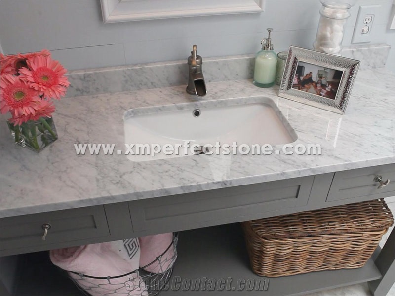 Bianco Carrara Marble Countertop,Statuary White for Bath Top