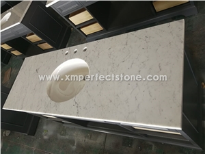 Bianco Carrara Ready Installation Vanity Top with Ceramic Bowl Bianco Carrara Ready Installation Vanity Top with Ceramic Bowl