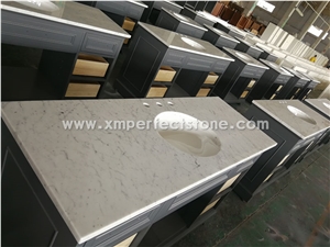 Bianco Carrara Ready Installation Vanity Top with Ceramic Bowl