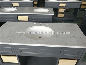 Bianco Carrara Ready Installation Vanity Top with Ceramic Bowl