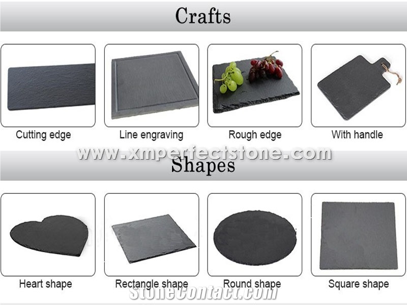 Wholesale Rectangle Black Slate Plate Stone Plate/Slate Cheese Board