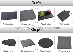Wholesale Rectangle Black Slate Plate Stone Plate/Slate Cheese Board