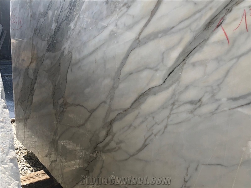 Calacatta Borghini Marble Block, Italy White Marble