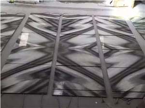 China Grey and White Marble, Cucci Grey Marble Dry Lay Tiles Project
