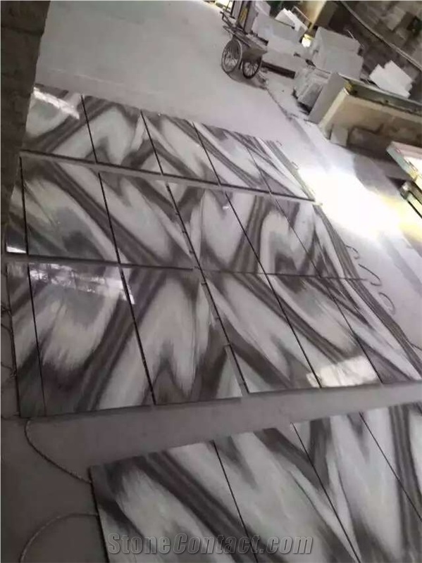 China Grey and White Marble, Cucci Grey Marble Dry Lay Tiles Project