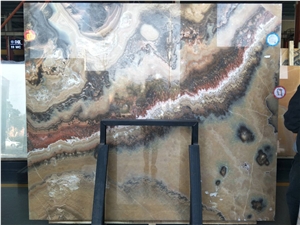 Red Dragon Onyx Slabs Tiles/China Multicolor Onyx/Onyx Wall Covering