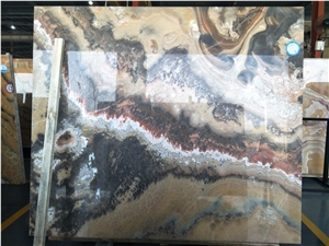 Red Dragon Onyx Slabs Tiles/China Multicolor Onyx/Onyx Wall Covering