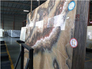 Red Dragon Onyx Slabs Tiles/China Multicolor Onyx/Onyx Wall Covering