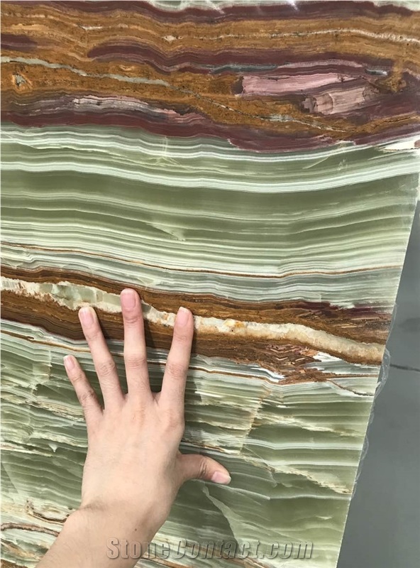 Wood Grain Onyx, Bamboo Onyx Wall Tiles, Pakistan Multicolor Onyx