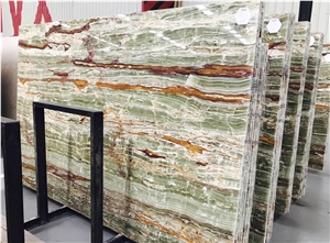 Wood Grain Onyx, Bamboo Onyx Wall Tiles, Pakistan Multicolor Onyx