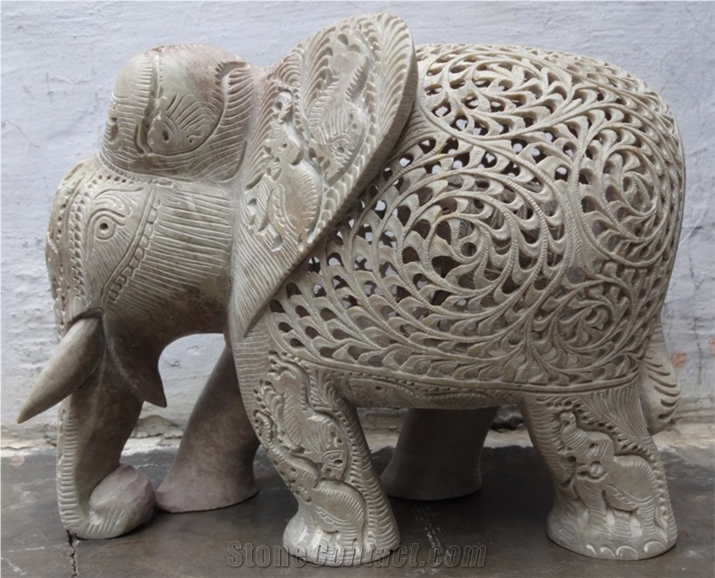Hand Carved Soapstone Elephant