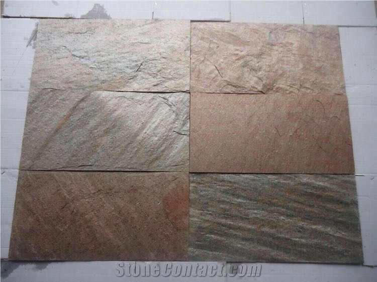 Copper Slate Tiles & Slabs, Brown Slate Floor Covering Tiles, Walling Tiles