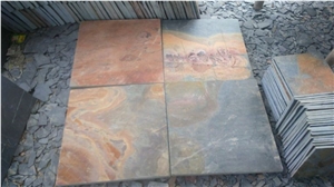 Vijay Gold Slate Tiles & Slabs, Multicolor Slate Floor Covering Tiles, Walling Tiles