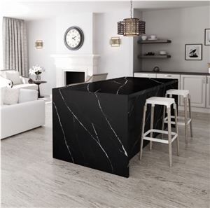 Stylish Performance Of Marquina Collection Of Engineed Quartz Stone
