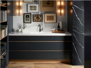 Stylish Performance Of Marquina Collection Of Engineed Quartz Stone