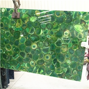 Backlit Natural Stone Material Green Gemstone Semiprecious Slabs