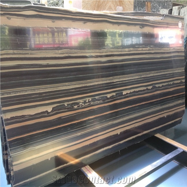 China Royal Purple Sandalwood Black Wood Vein Wooden Marble Slab Tile