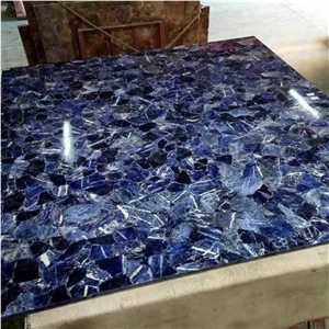 Luxury Blue Agate Stone Lapis Lazuli Gemstone Semiprecious Tile Slab