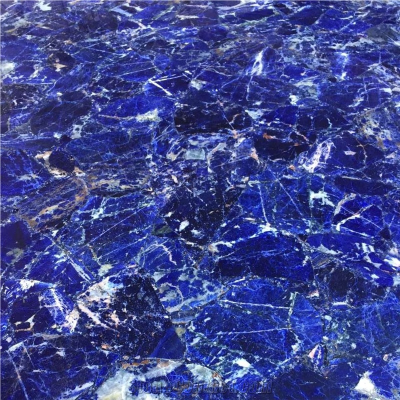 Luxury Blue Agate Stone Lapis Lazuli Gemstone Semiprecious Tile Slab