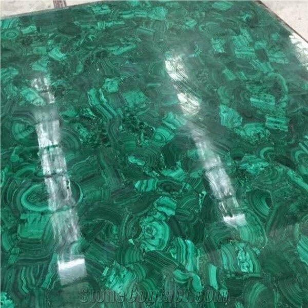 Natural Polish Surface Green Gemstone Malachite Semiprecious Slab Tile