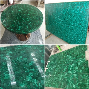 Natural Polish Surface Green Gemstone Malachite Semiprecious Slab Tile