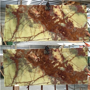 Pakistan Multicolor Green Onyx Slabs