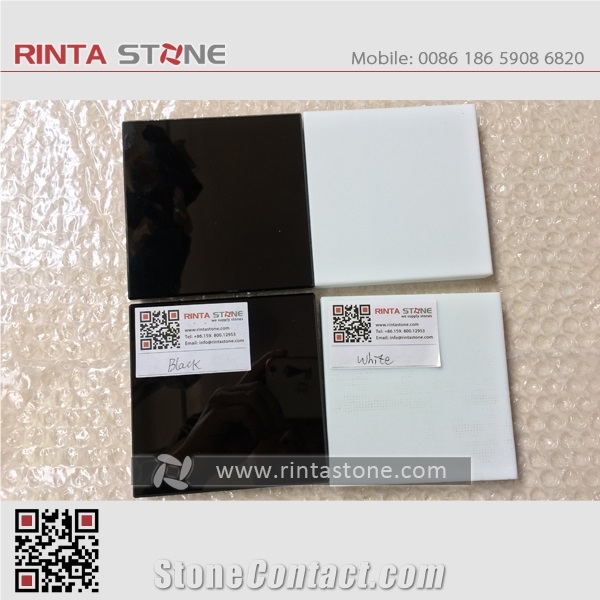 Nano Black Pure Absolute Man Made Fantasy Crystallized Glass Stone Slabs & Tiles