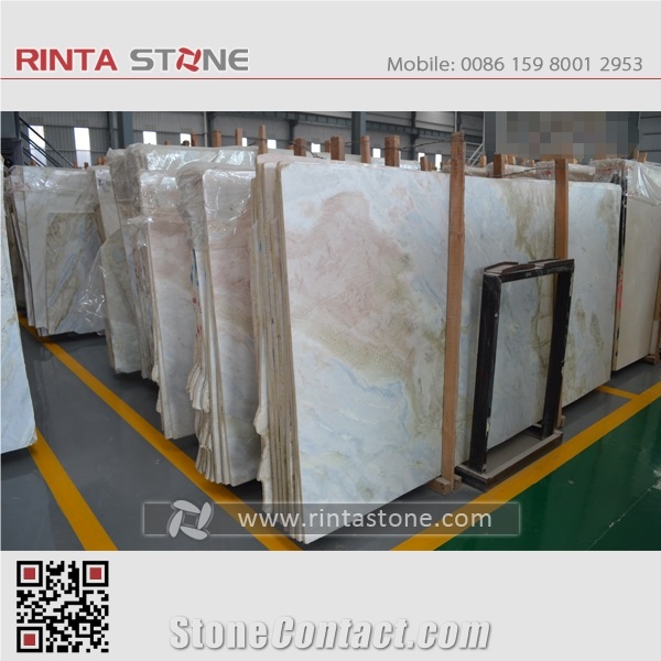 Snow Jade Onyx Green Light China Natural Hyaline Stone Blue River