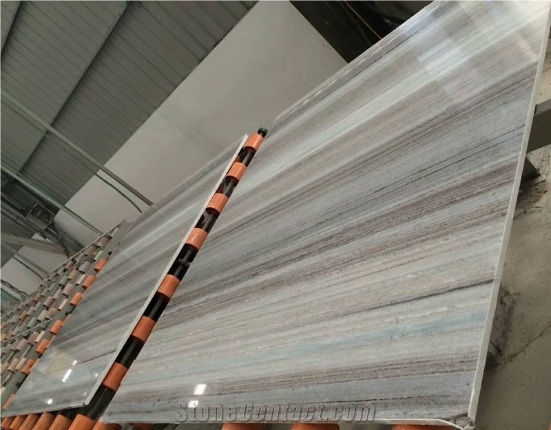 Blue Luxury Hotel Reception Desk Decoration Slab Bookmatched Marble