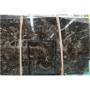 China Black Panel Cut Dark Emperador Marble Slab to Size