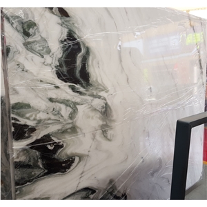 China Extra Wall Stone Slab White Marble with Green Veins