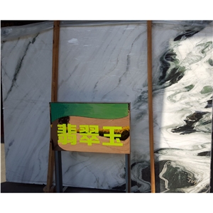 China Extra Wall Stone Slab White Marble with Green Veins